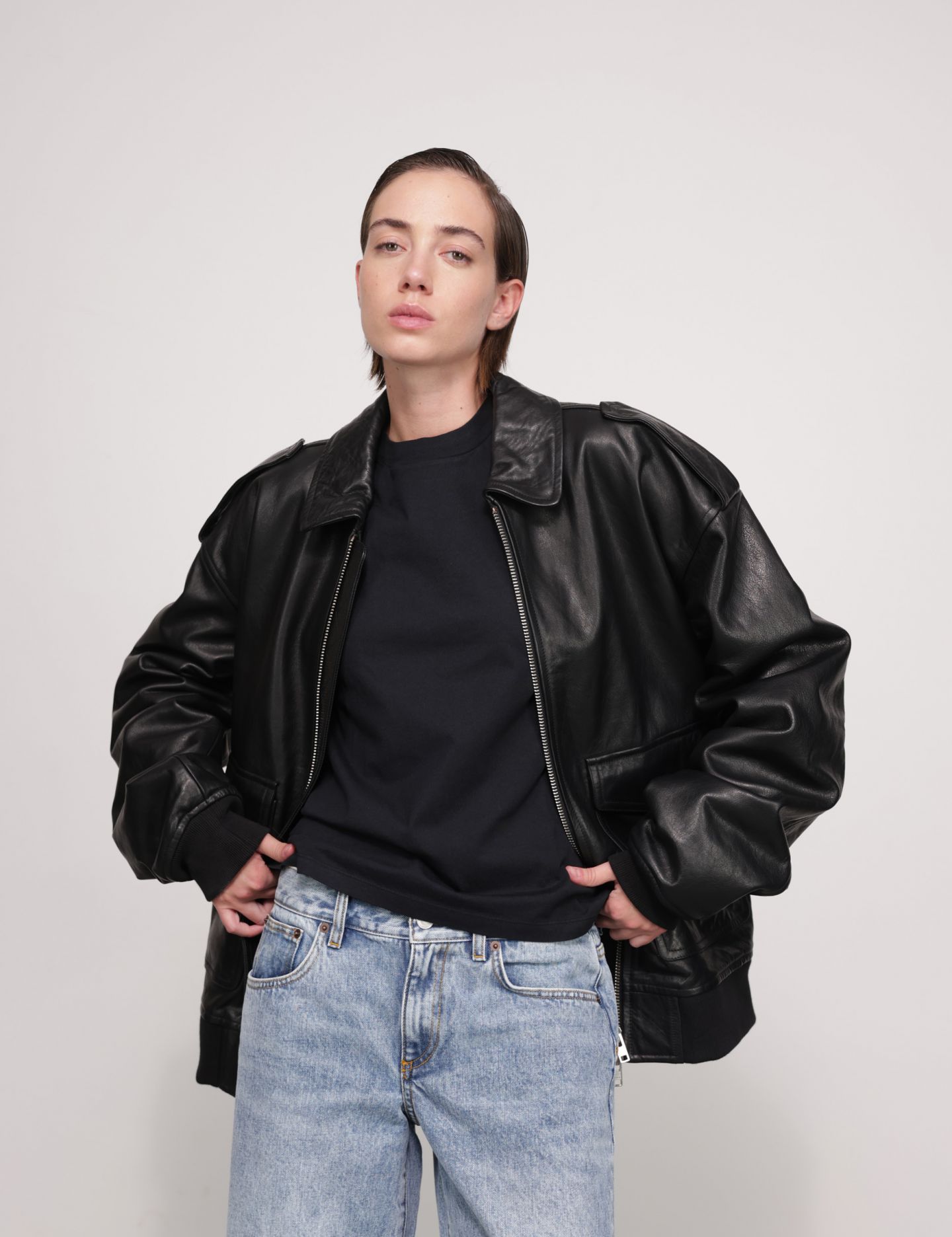 מעיל עור VIPER - בגדים