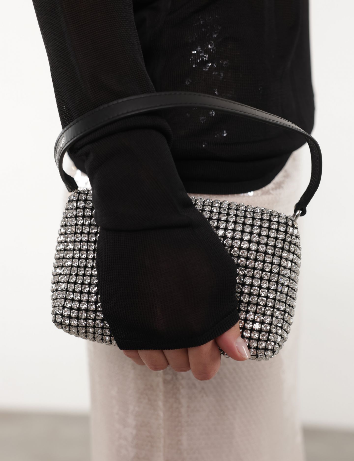 תיק מיני משובץ קריסטלים - תיקים