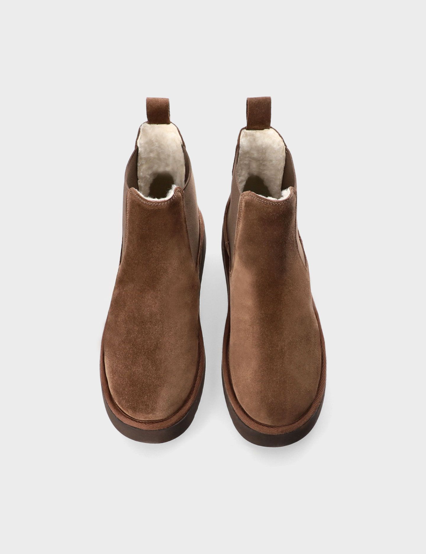 מגפוני זמש עם בטנה פרוותית - נעליים