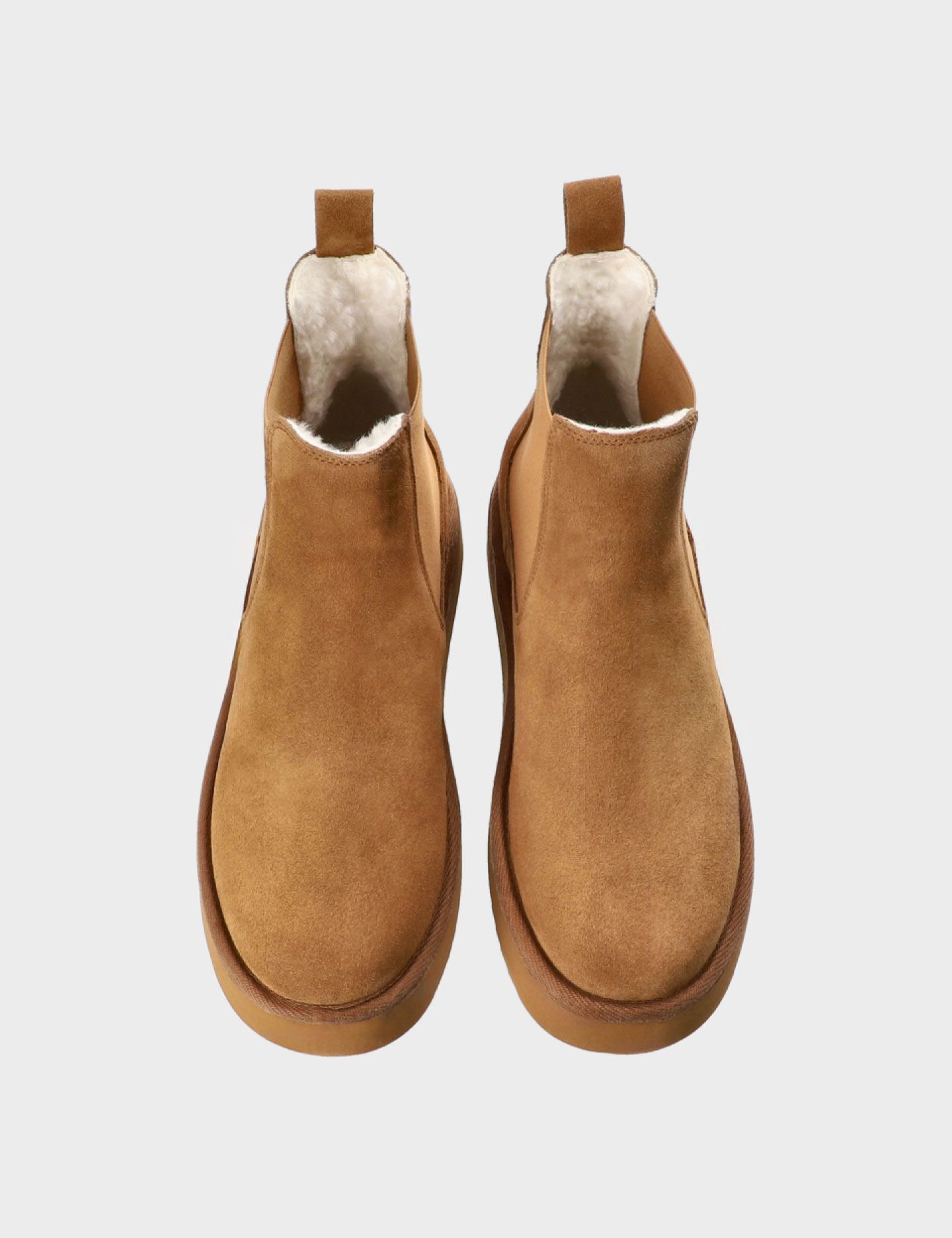 מגפוני זמש עם בטנה פרוותית - נעליים