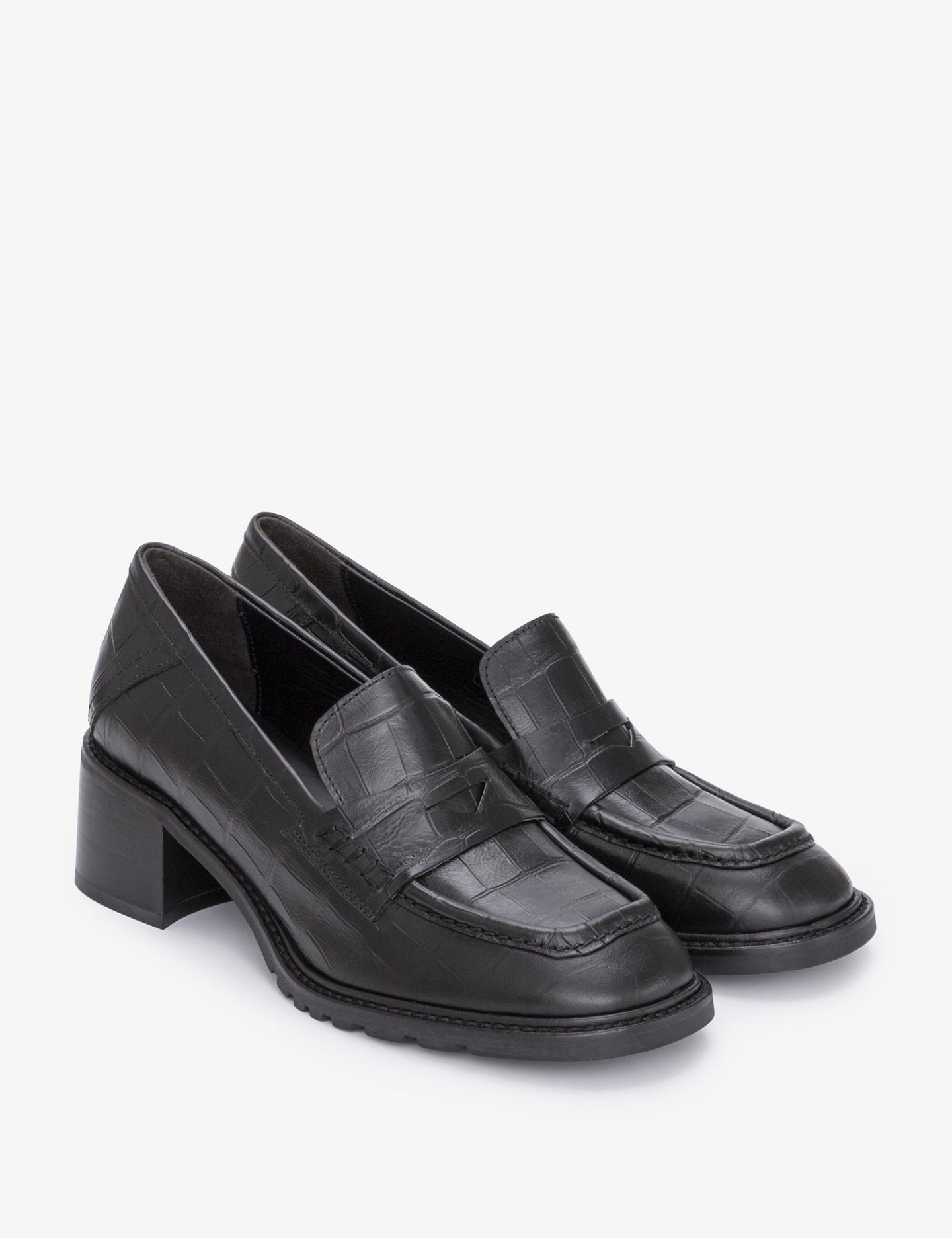 נעלי מוקסינים עקב - נעליים