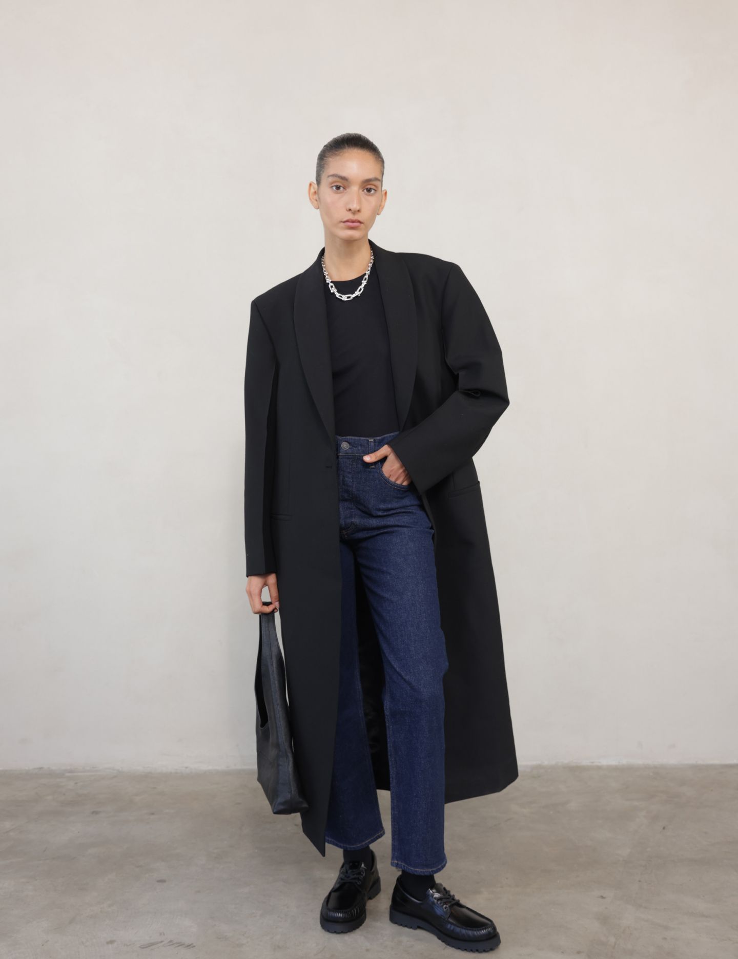 מעיל ארוך מחויט - בגדים