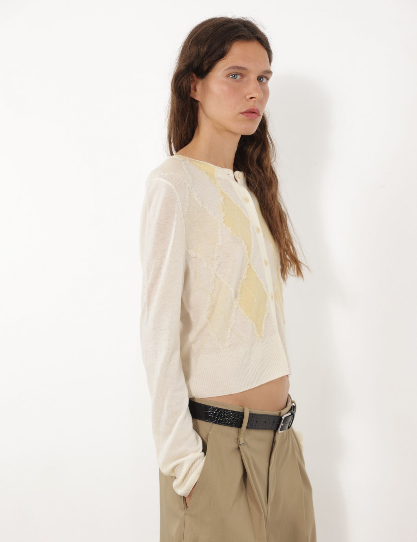 קרדיגן מעוינים - בגדים